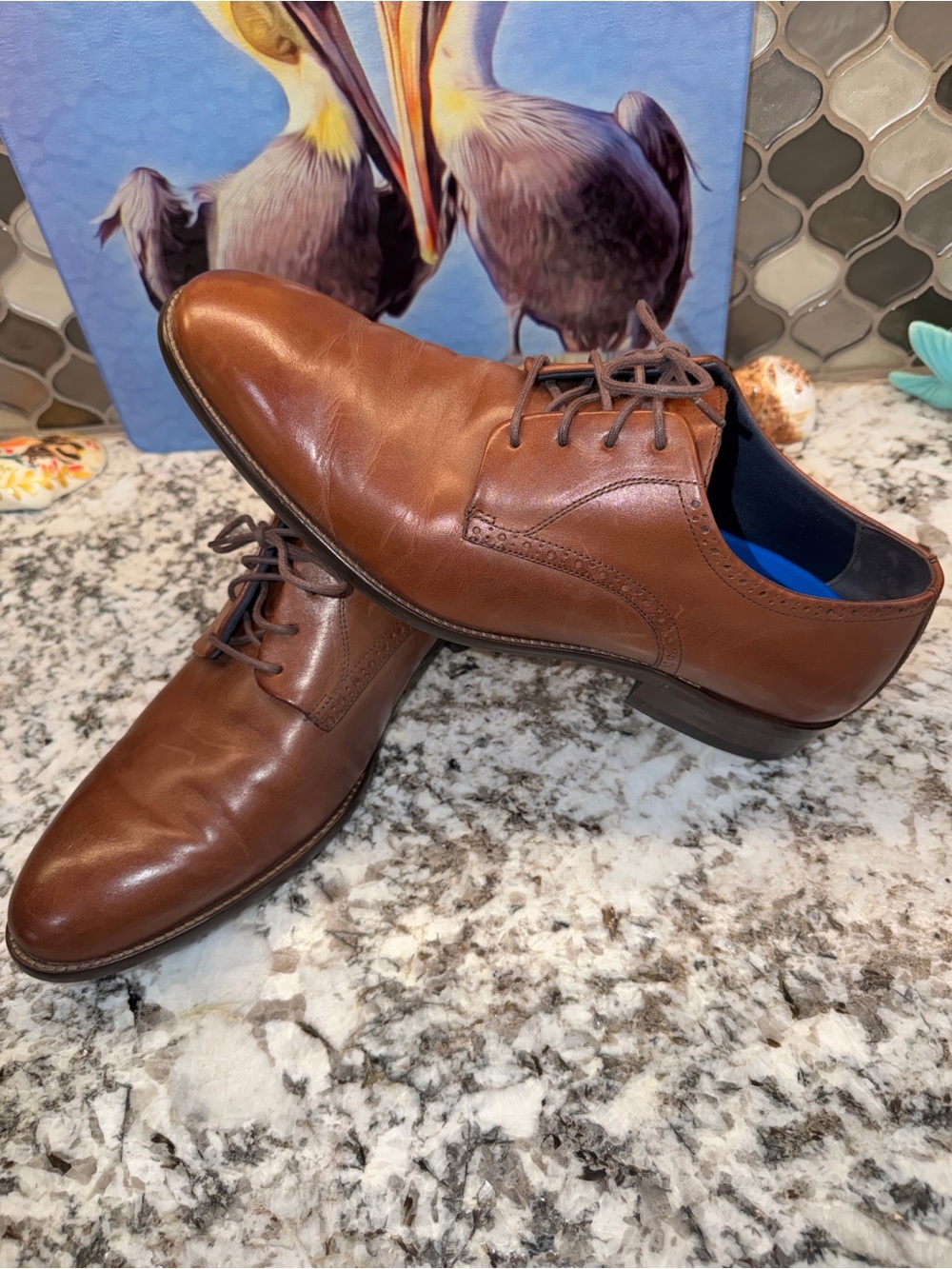 Johnston & Murphy Brown Leather Derby Shoes - EUC